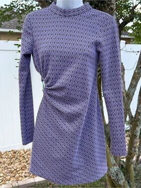 Zara Purple Cutout Mini Dress Long Sleeve Bodycon Size Small